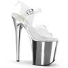 Pleaser - FLAMINGO808 Ankle strap sandal, Pole dance shoes - Pole dance shoes - Silver coloured/Transparent Product image